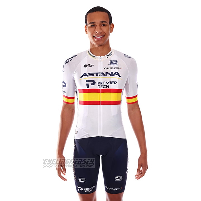 2021 Cycling Jersey Astana Champion Spain Short Sleeve and Bib Short